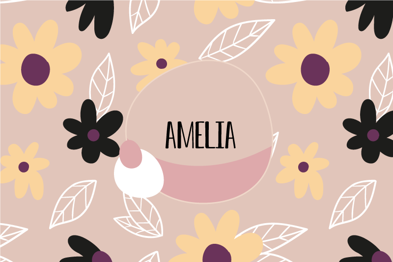 Children placemat with customized botanical design - TenStickers