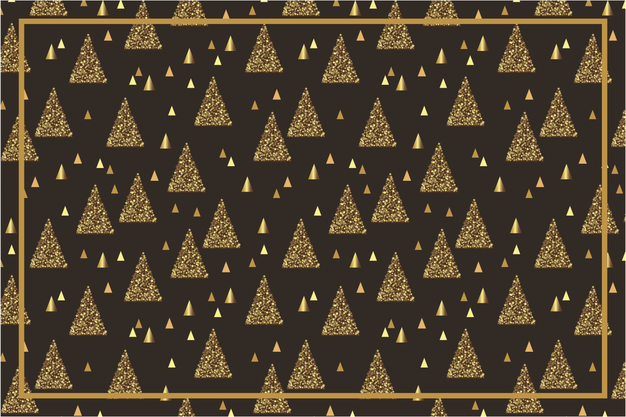 Christmas placemat elegant gold christmas trees - TenStickers