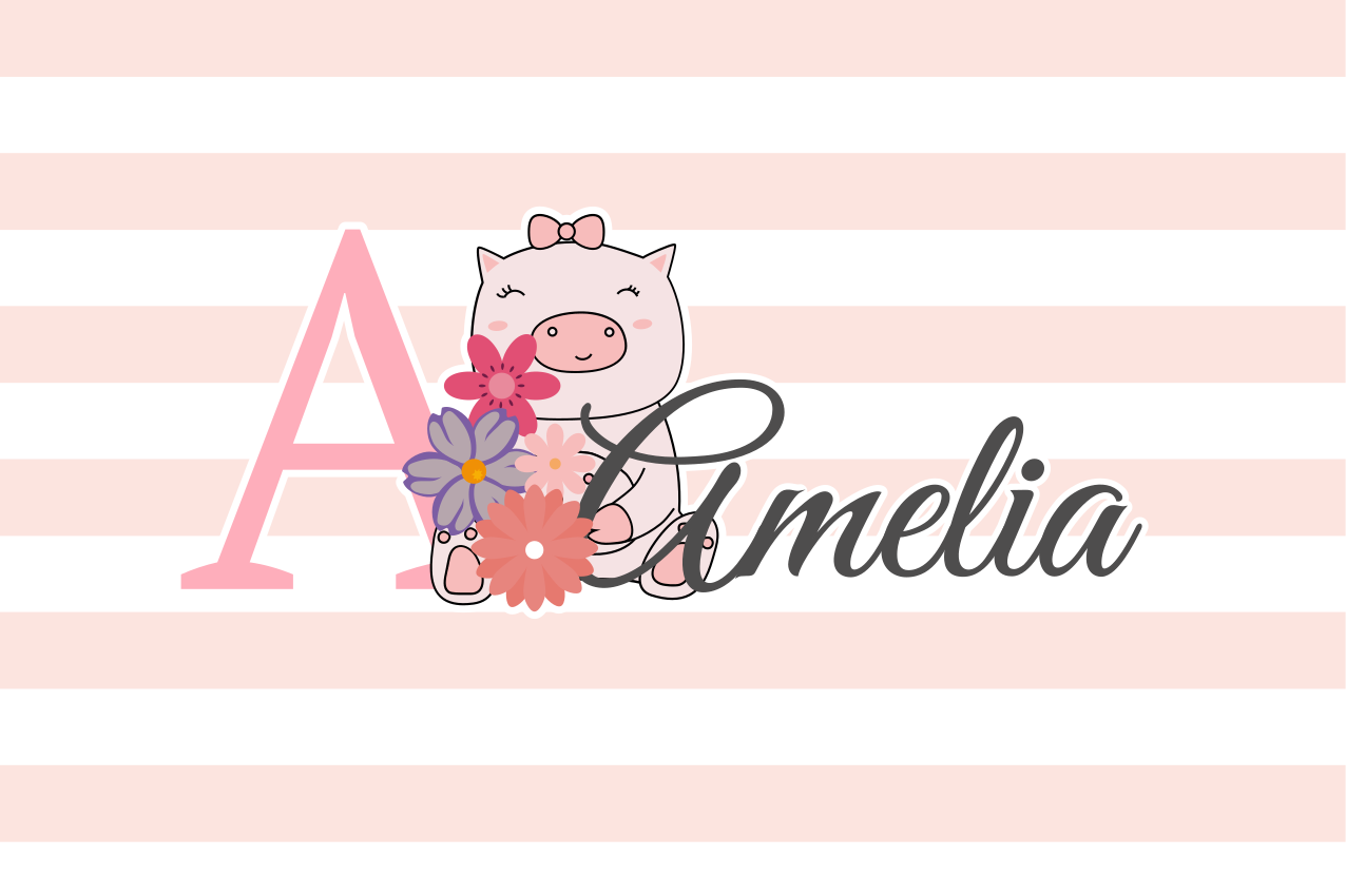 Children placemat cute piggy design - TenStickers