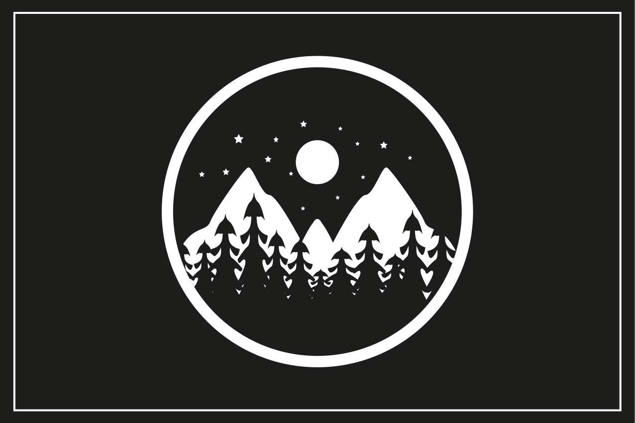 Modern placemat mountain landscape circle - TenStickers