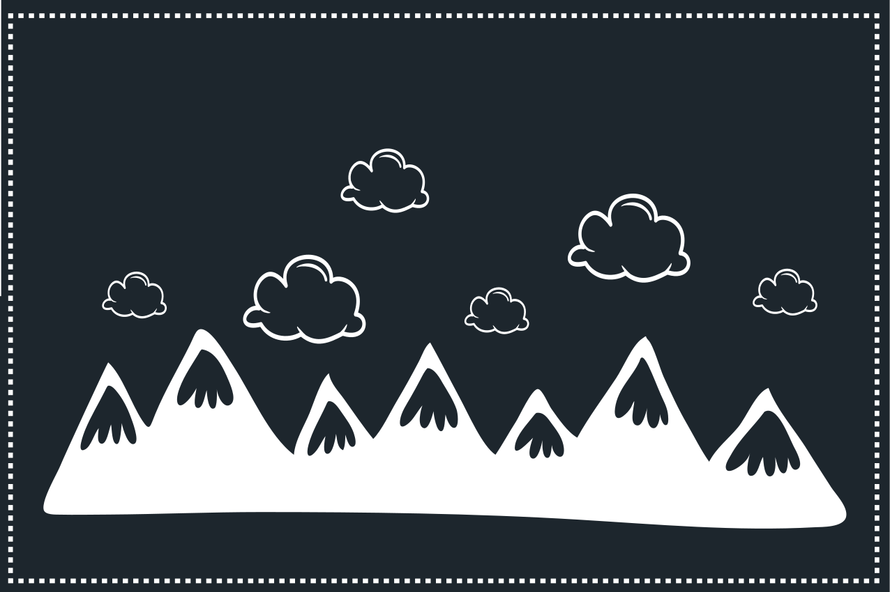 Modern placemat mountain range outline - TenStickers