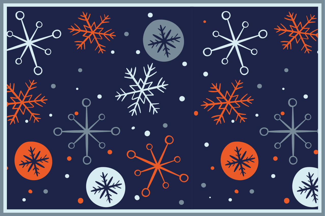 Christmas placemat with festive snowflake designs - TenStickers