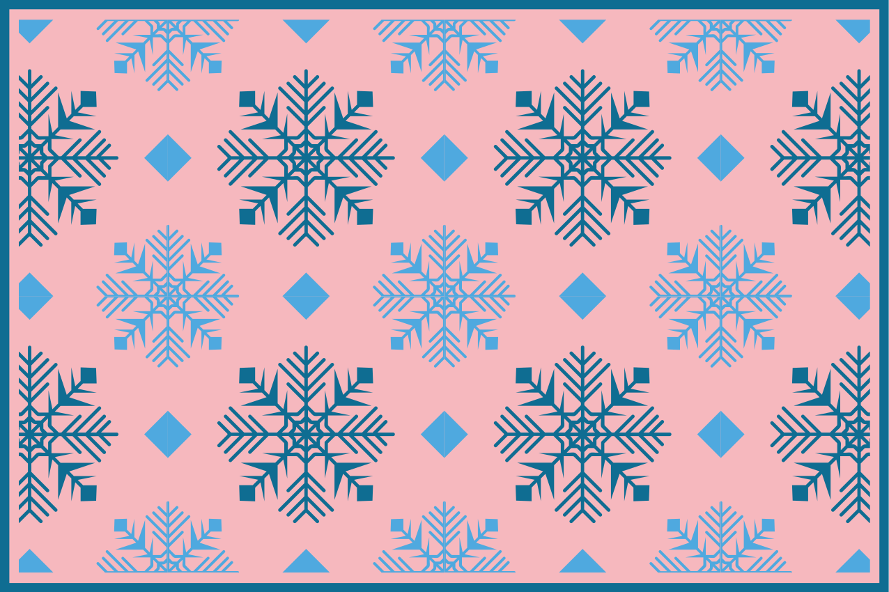 Pink and blue snowflakes  Christmas placemats - TenStickers