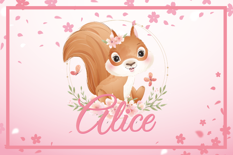 Children placemat with adorable squirrel design - TenStickers