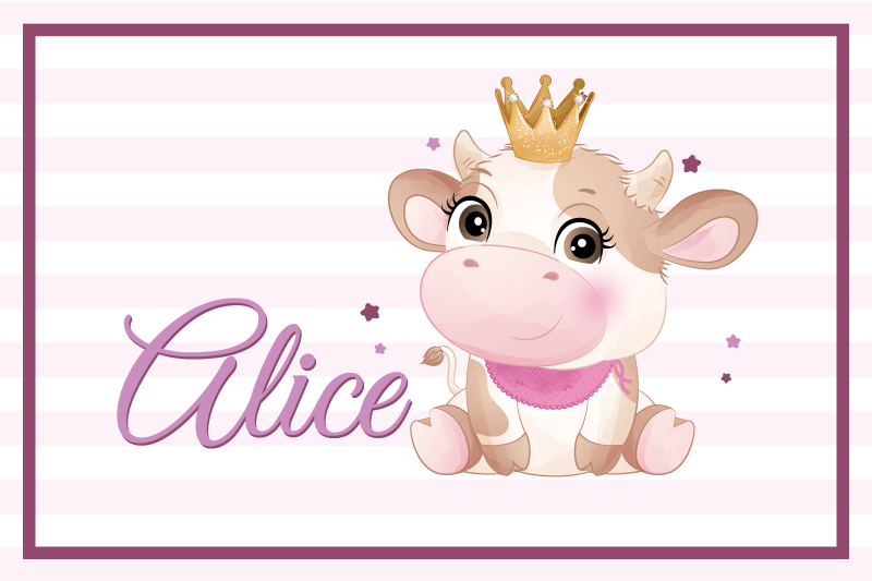 Children placemat cute cow design - TenStickers
