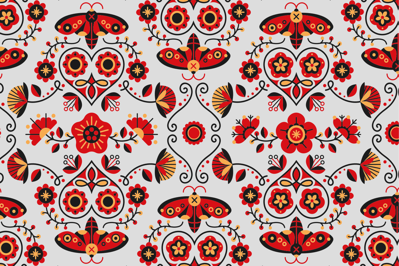 Original placemat lively floral design - TenStickers