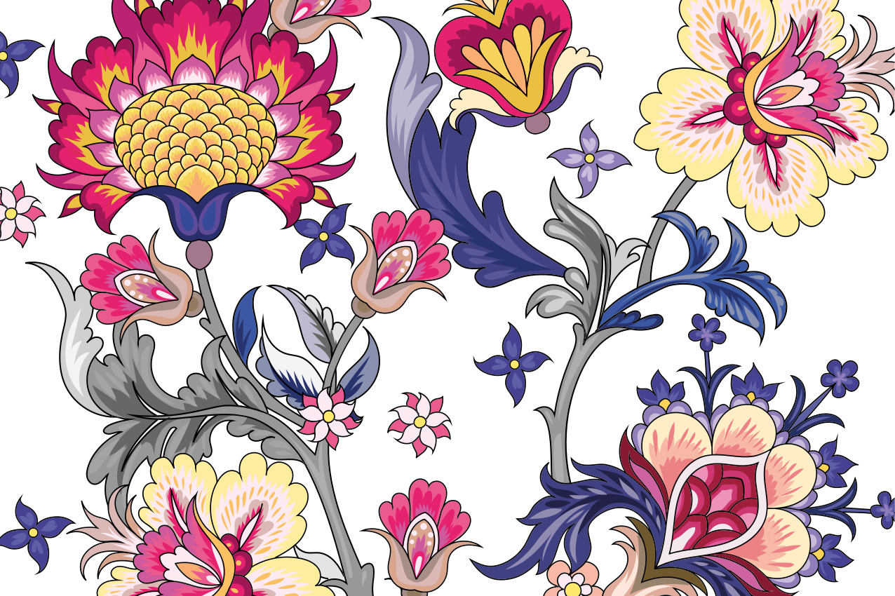 Original placemat floral design elements - TenStickers