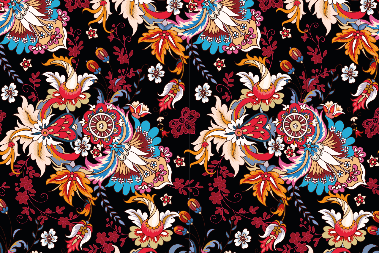 Original placemat floral emblem elegance - TenStickers