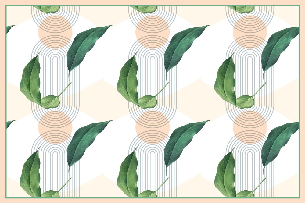 Modern placemat with abstract leaf designs - TenStickers