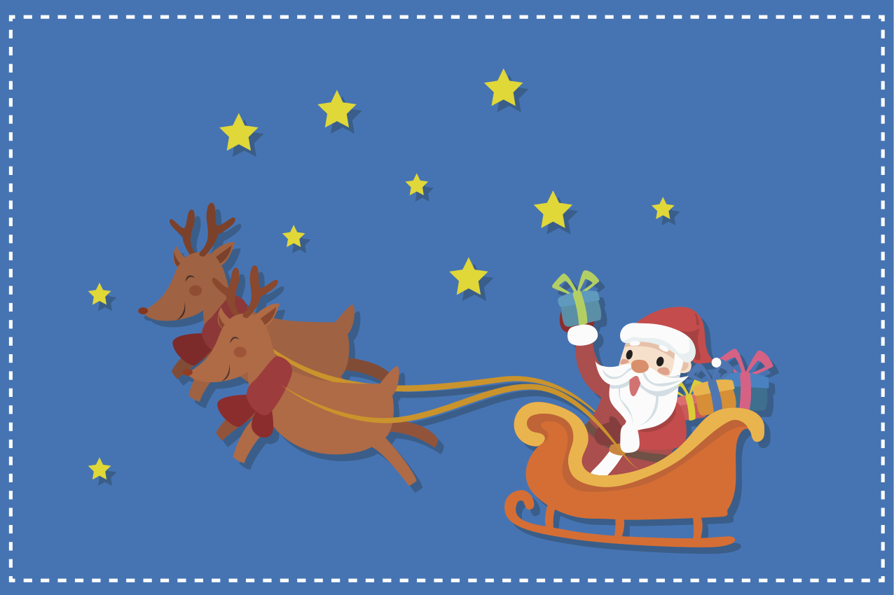 Christmas placemat santa sleigh ride - TenStickers
