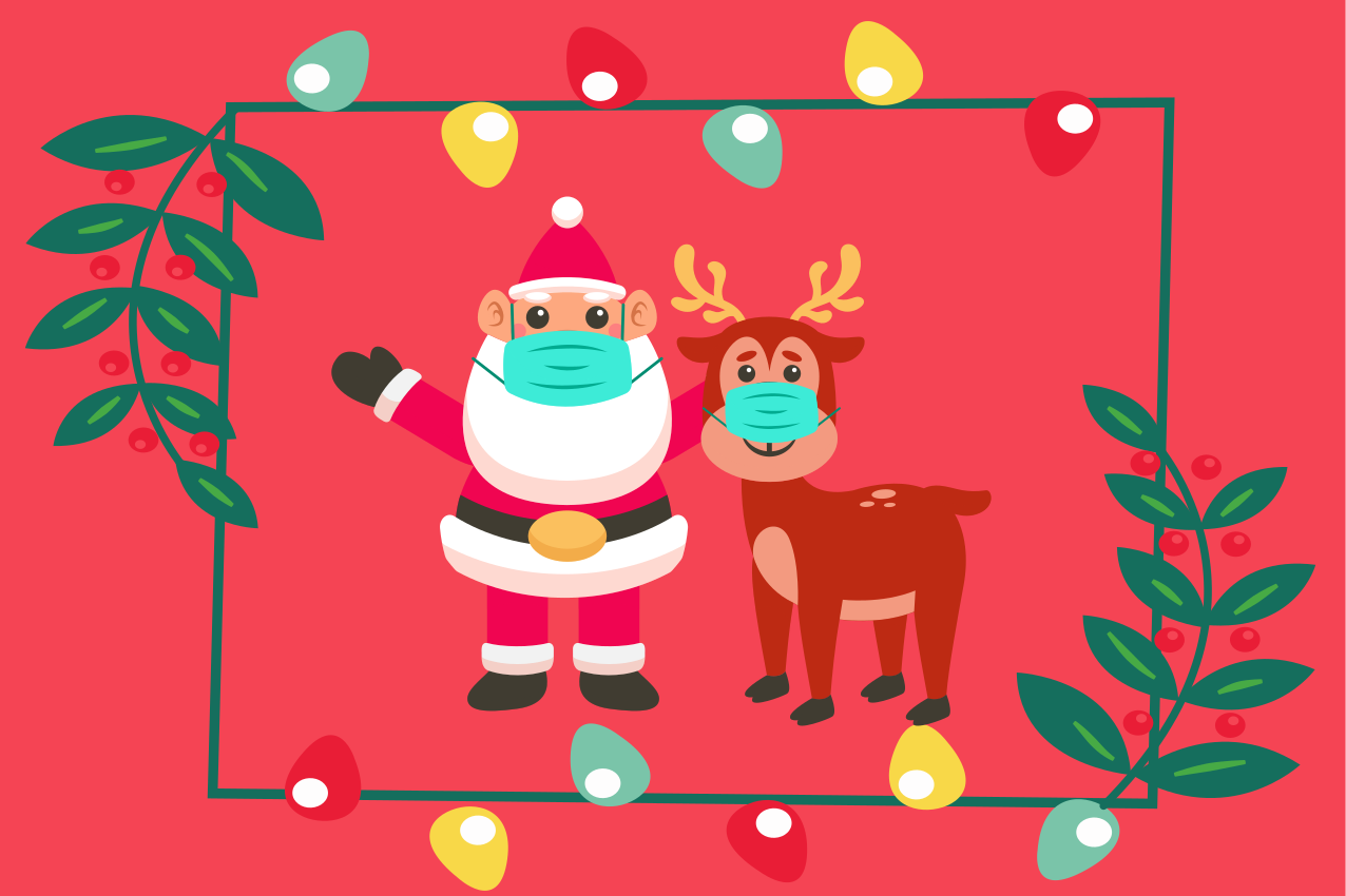 Christmas placemat santa and sleigh design - TenStickers