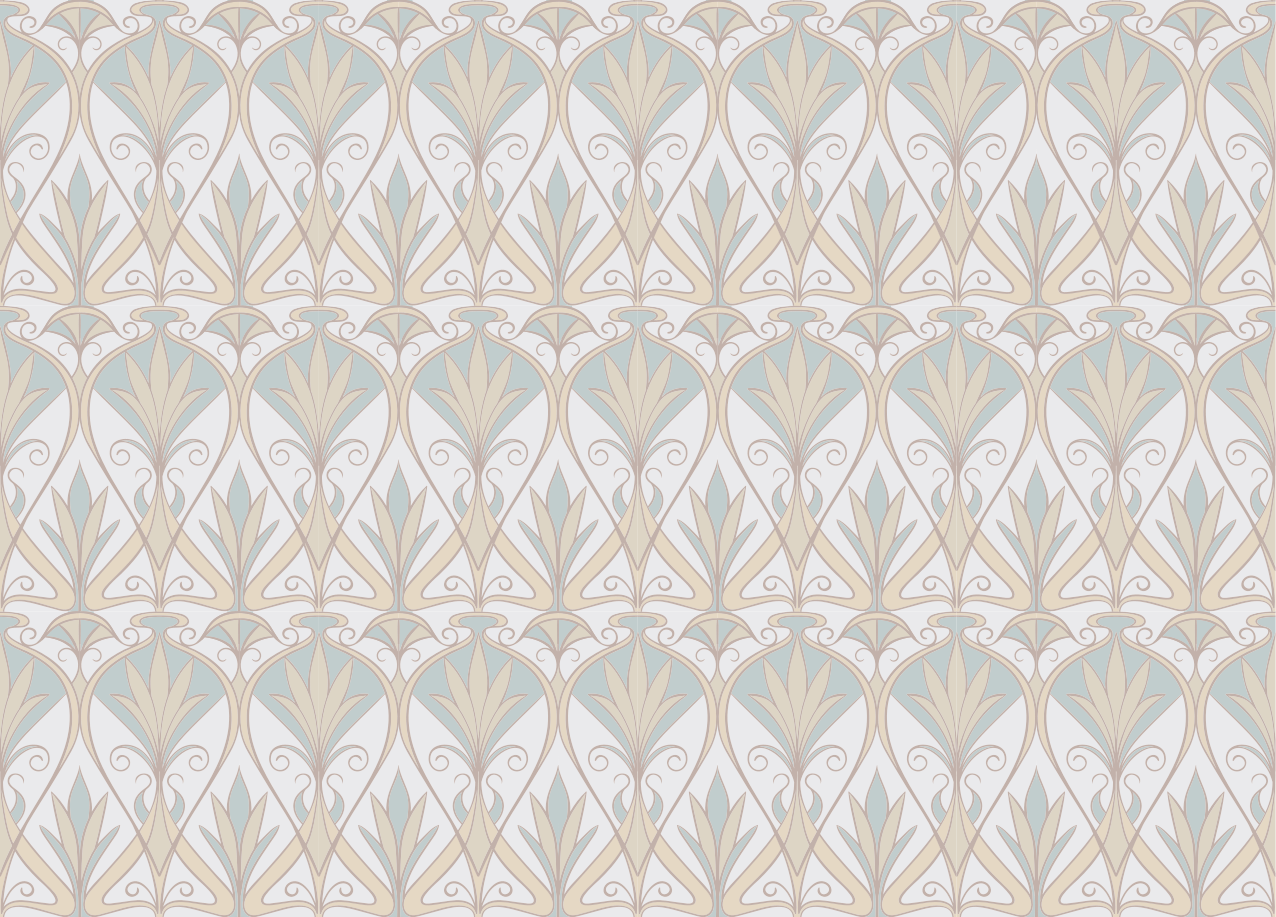 Botanical retro floral pattern placemats - TenStickers