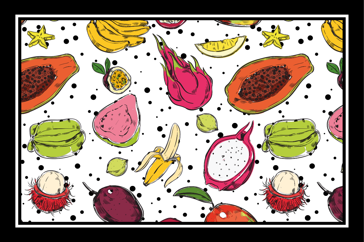 Original placemat vibrant fruit design - TenStickers