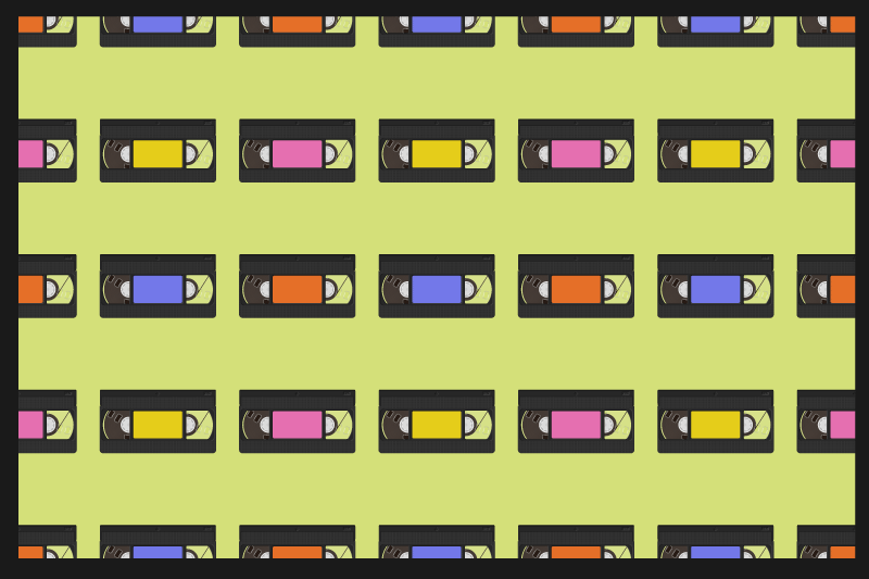 Original placemat colorful vhs tape design - TenStickers