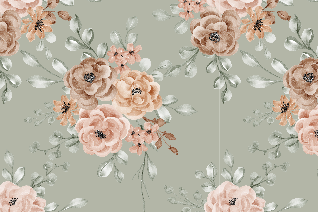Original placemat floral pattern bowl - TenStickers