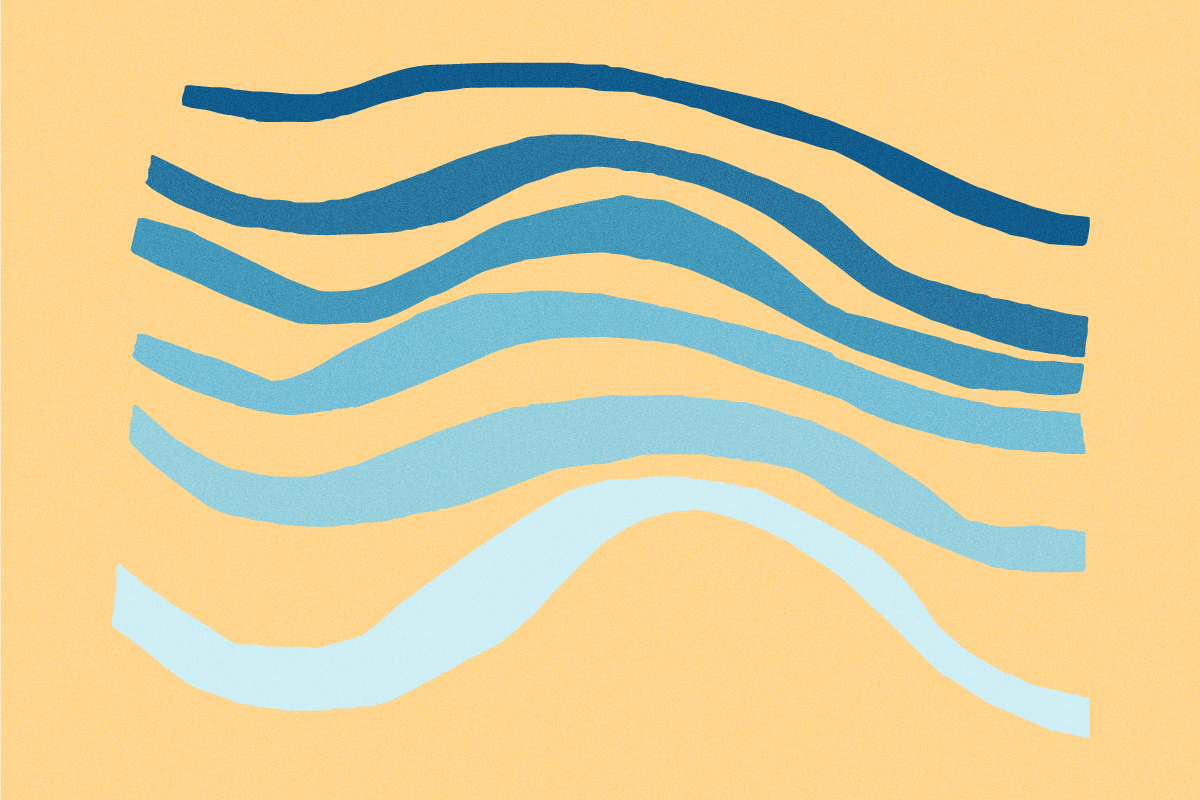 Modern placemat in wavy line design - TenStickers