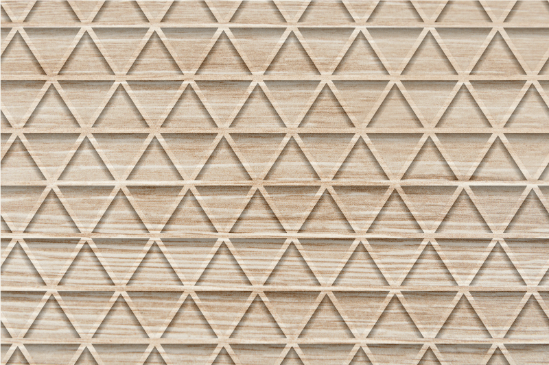 Wood effect triangle geometric pattern placemat - TenStickers