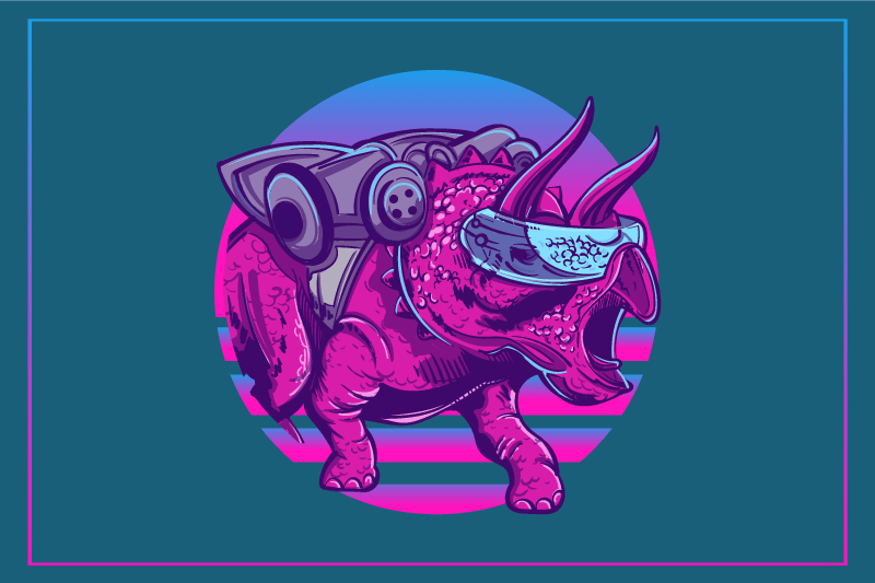 Original placemat stylized rhinosaur design - TenStickers
