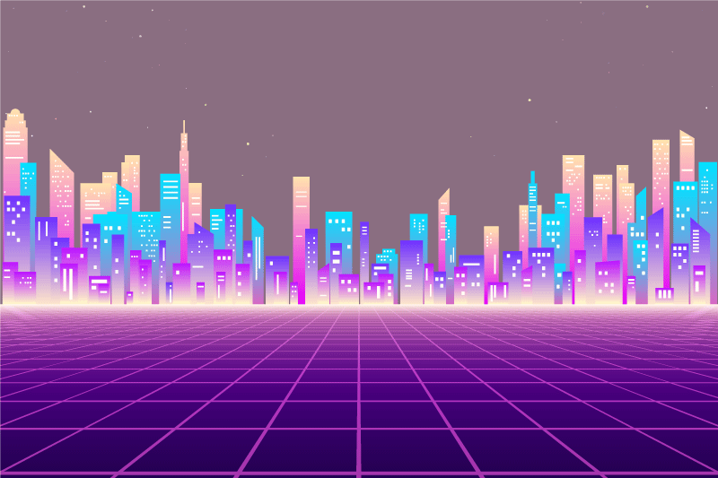 Modern placemat futuristic cityscape design - TenStickers