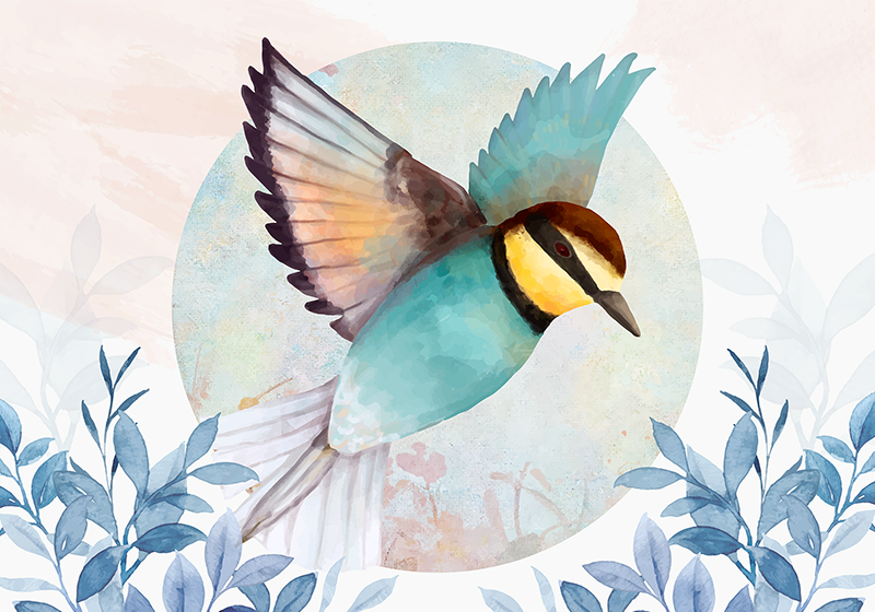 Original placemat vibrant bird art - TenStickers