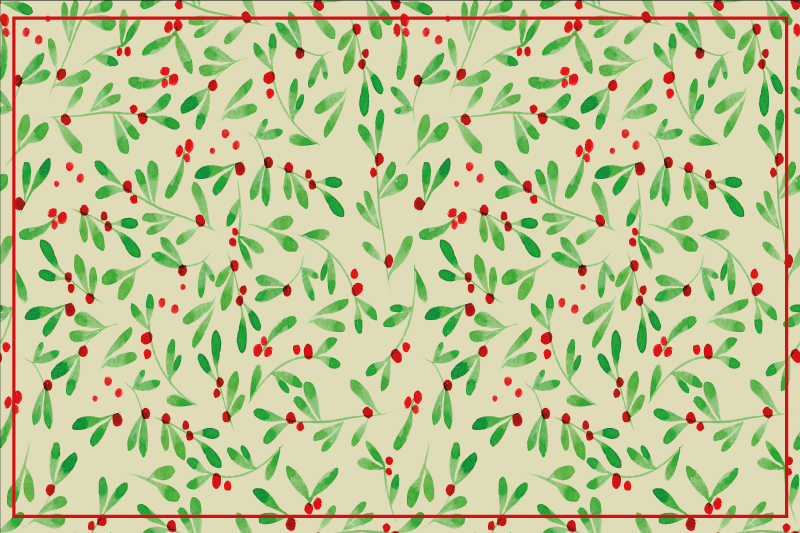 Christmas berries pattern placemats - TenStickers