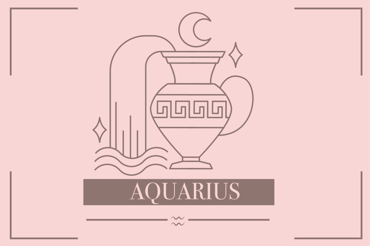 Aquarius Zodiac Symbol placemat with quote - TenStickers