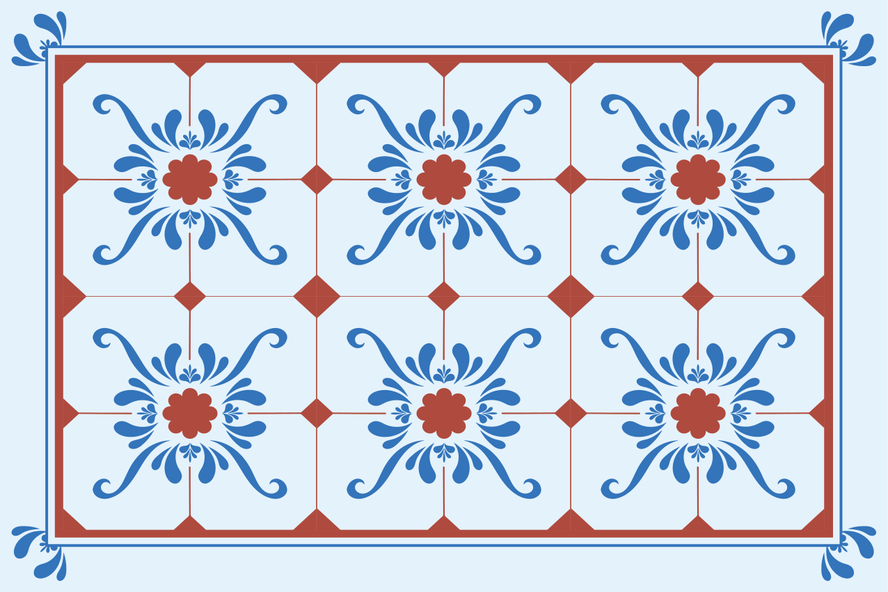 Vintage floral pattern placemat - TenStickers