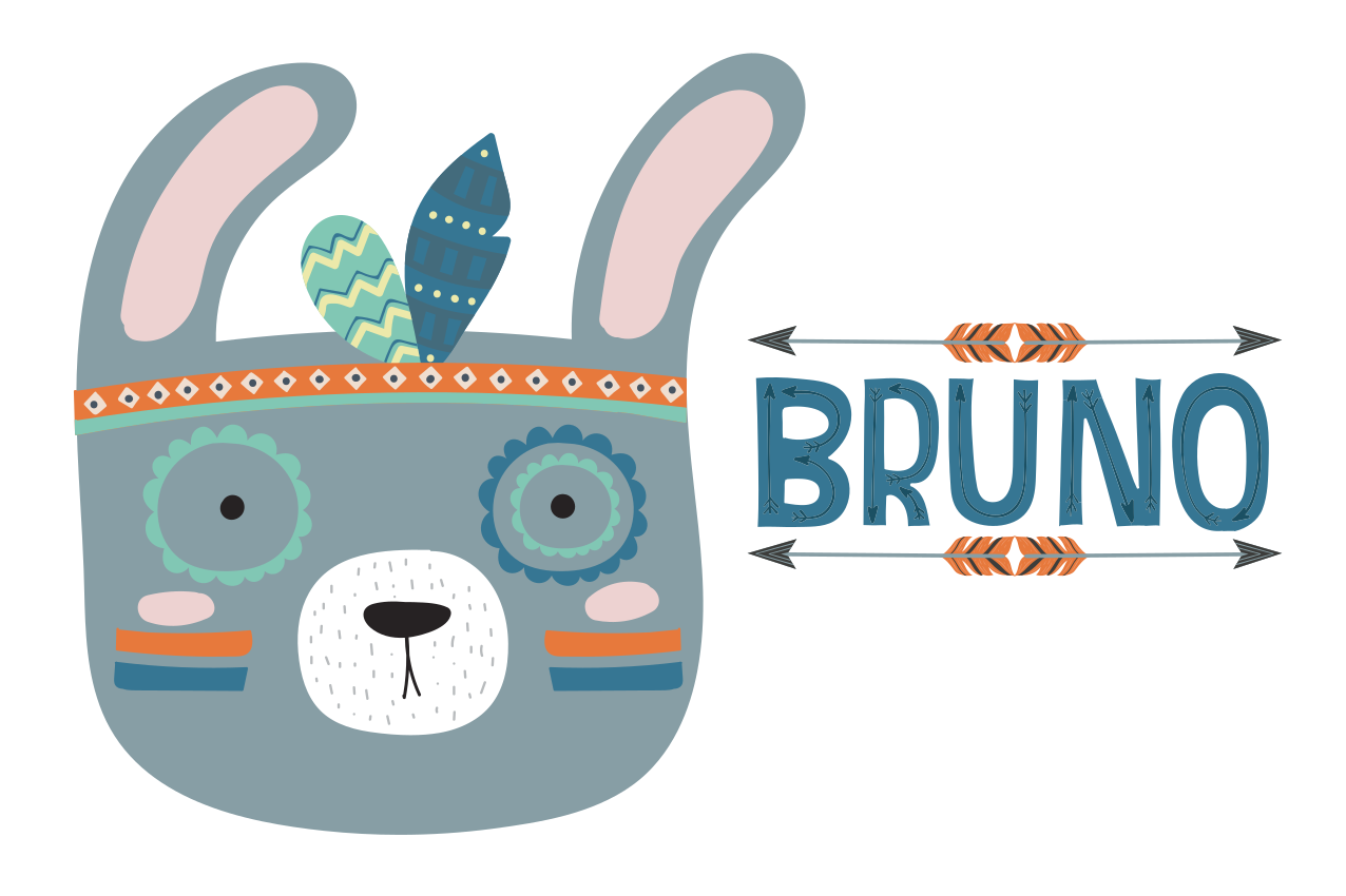 Children placemat cute animal face - TenStickers