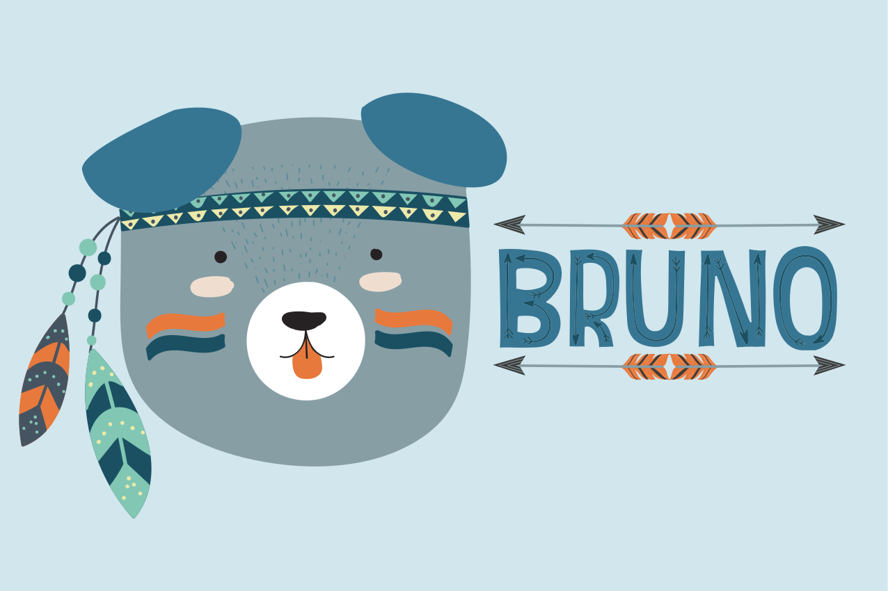 Children placemat cute bear head - TenStickers