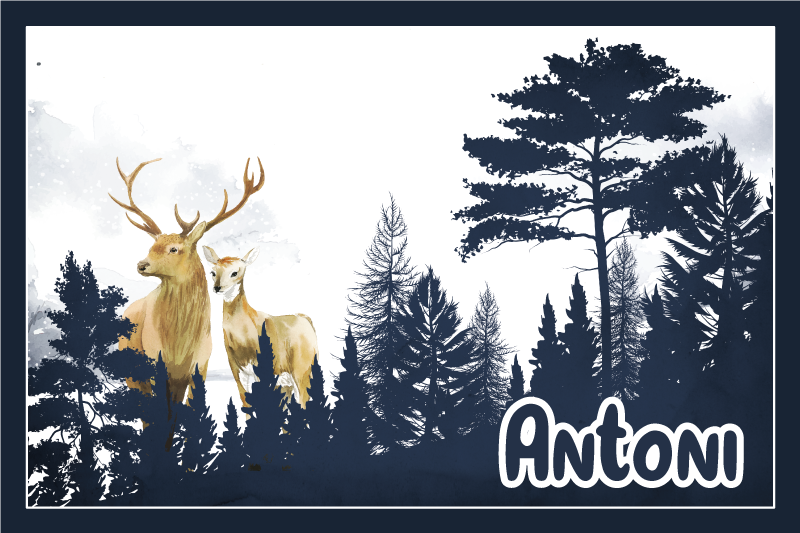 Scandinavian style forest friends placemats - TenStickers