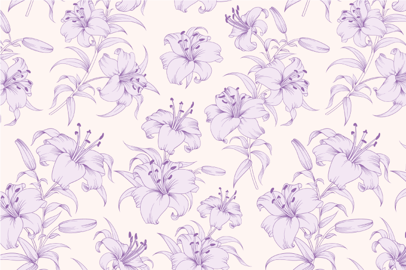 Lilies floral pattern placemat - TenStickers