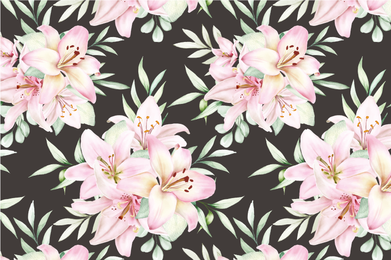 Original placemat floral pink lilies - TenStickers