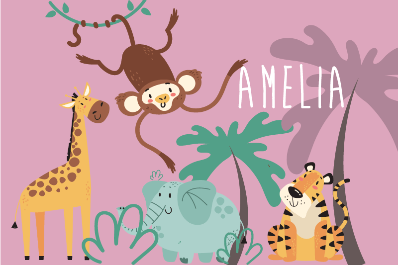 "Boho" kids jungle children placemats - TenStickers