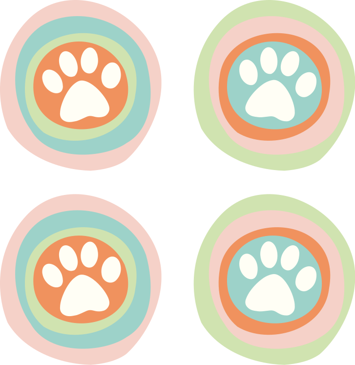 pet paws bowl original placemat - TenStickers