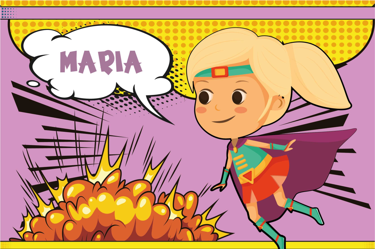 Comic superheroine Personalised placemats - TenStickers