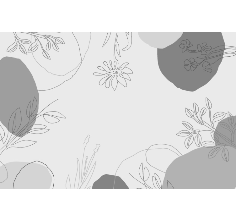 Botanical grey tones kitchen wall mural - TenStickers