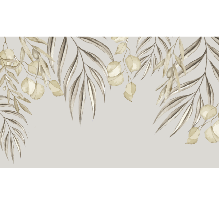 Soft Beige Palm bathroom wall mural - TenStickers