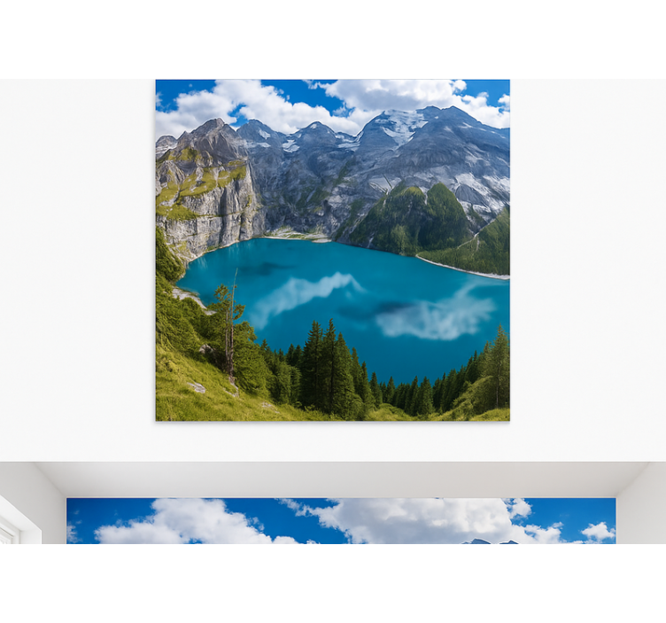 Golden Sunset Mountains mountain wall mural - TenStickers