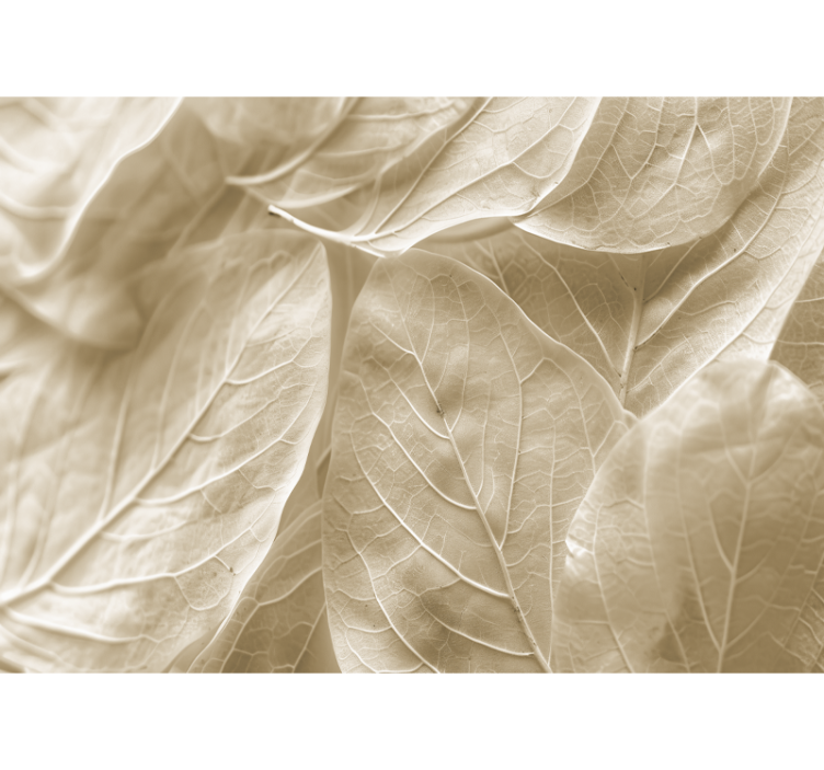 Big beige leaves  master bedroom mural - TenStickers