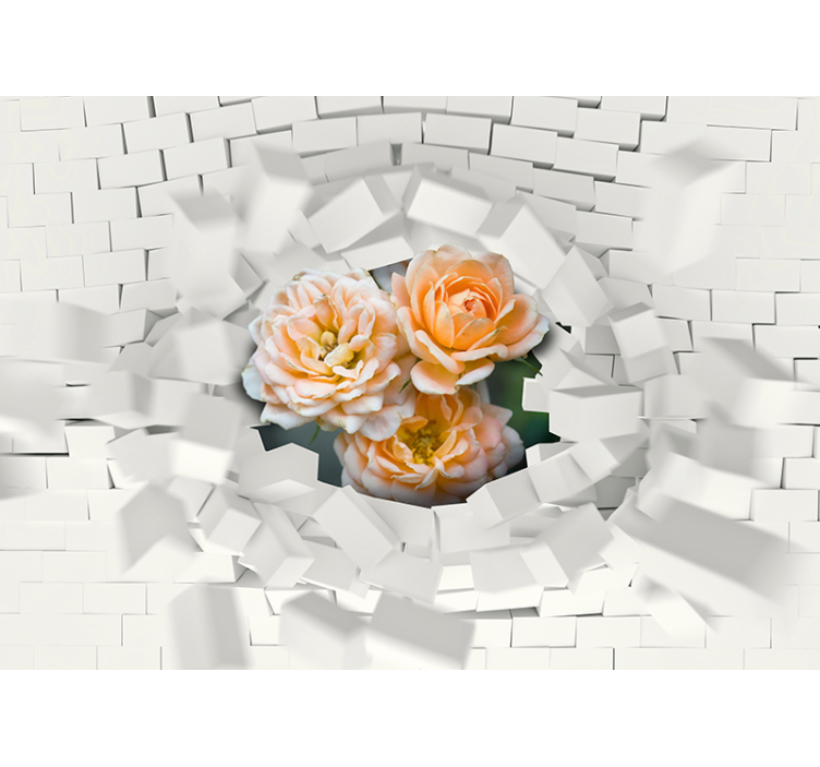 Exploding Floral 3D Effect 3D wall mural - TenStickers
