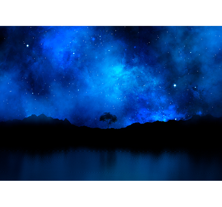 Starry Night Landscape Wall Mural - TenStickers