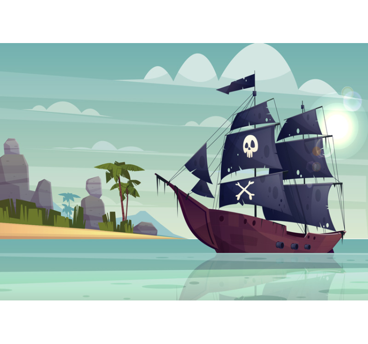 Big pirate ship Kids Murals - TenStickers
