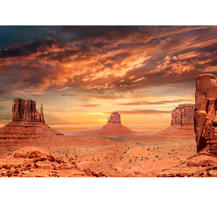 Mountains on the Desert Wall Mural - TenStickers