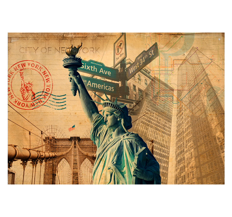 Sights of New York wall mural - TenStickers