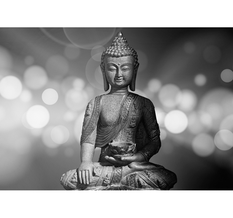Silver buddha zen photo mural - TenStickers
