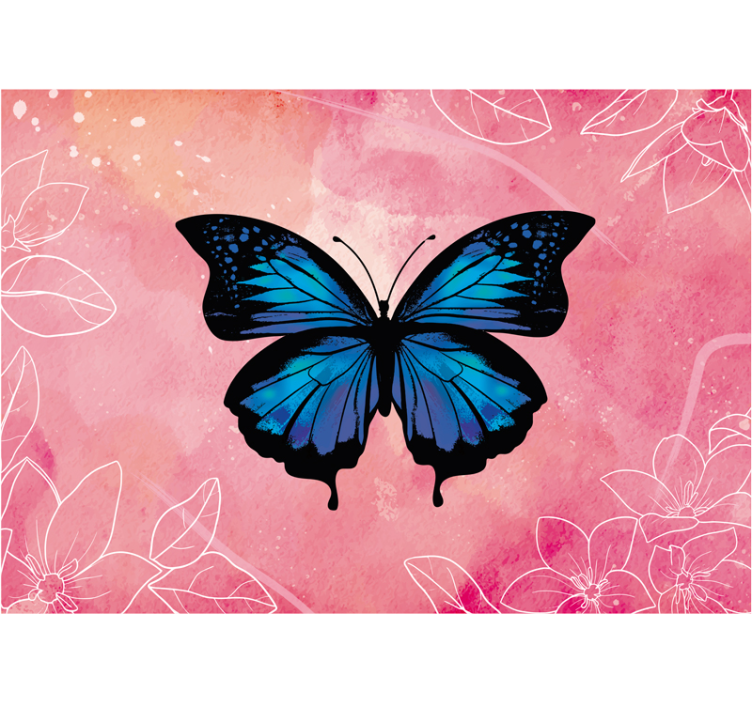 Butterfly Floral Elegance flower wall mural - TenStickers