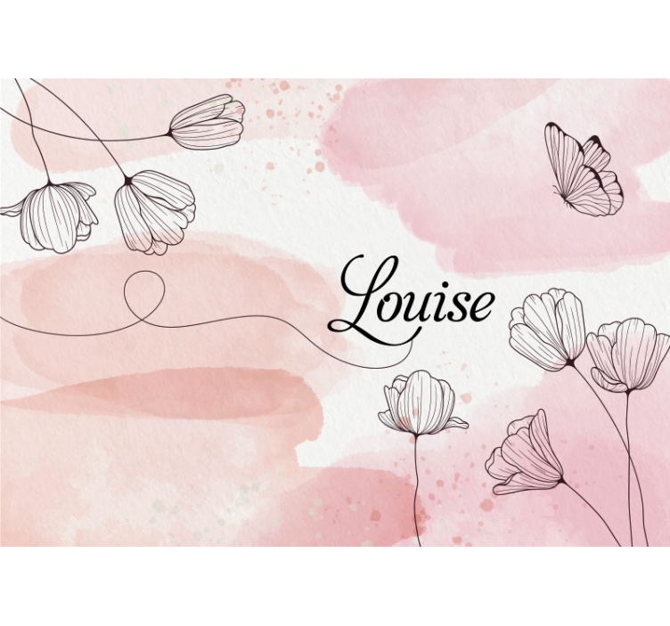 Beautiful flowers with name custom wall mural - TenStickers