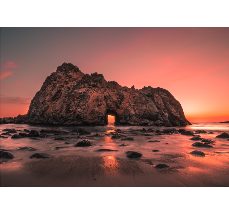 Rocky Coast Sunset landscape wall mural - TenStickers