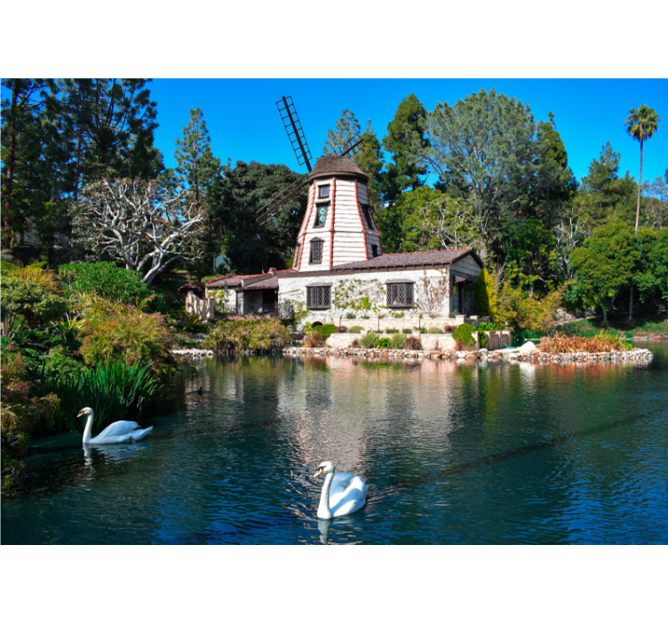 Charming Windmill Retreat landscape wall mural - TenStickers