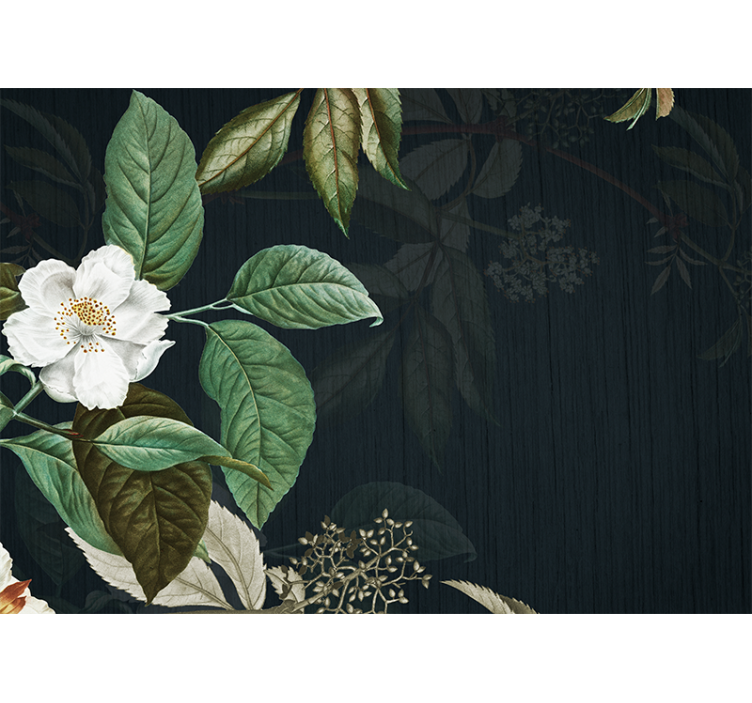 Elegant White Blossom flower wall mural - TenStickers
